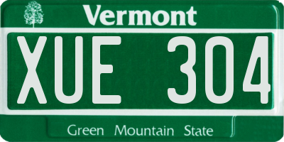 VT license plate XUE304