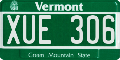 VT license plate XUE306