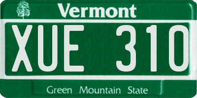 VT license plate XUE310