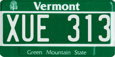 VT license plate XUE313
