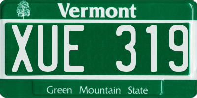 VT license plate XUE319