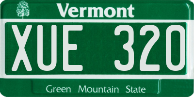 VT license plate XUE320