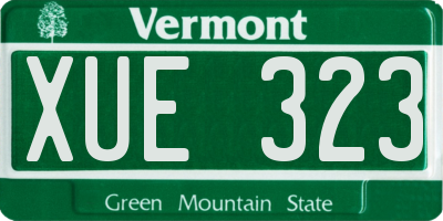 VT license plate XUE323