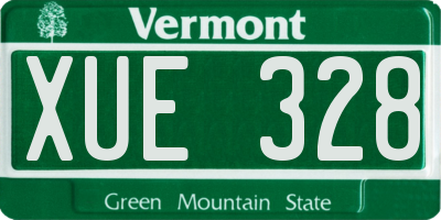 VT license plate XUE328