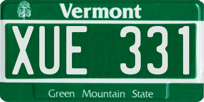 VT license plate XUE331