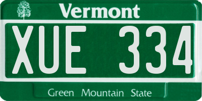 VT license plate XUE334