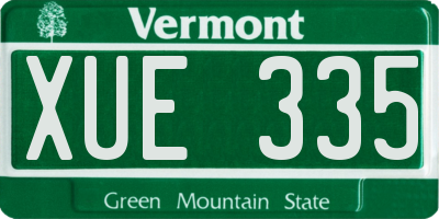 VT license plate XUE335