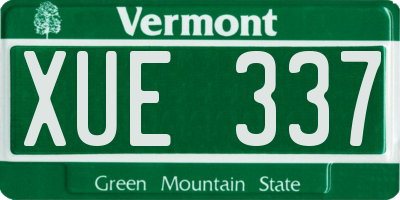 VT license plate XUE337