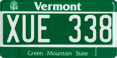 VT license plate XUE338
