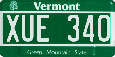 VT license plate XUE340