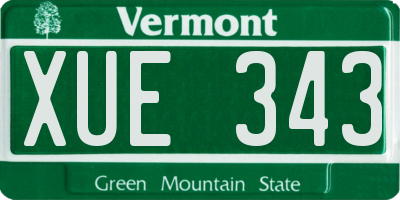 VT license plate XUE343