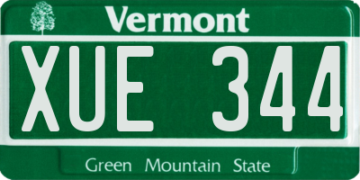 VT license plate XUE344