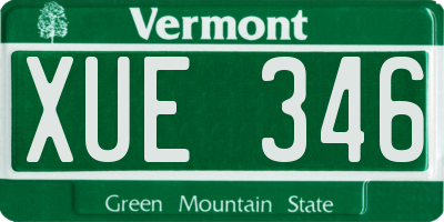 VT license plate XUE346