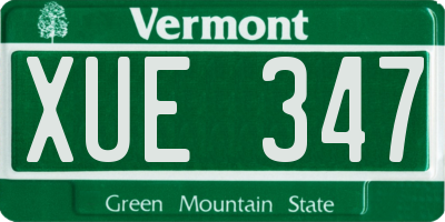 VT license plate XUE347
