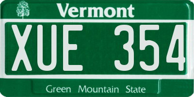 VT license plate XUE354