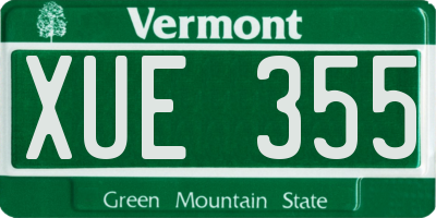 VT license plate XUE355