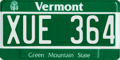 VT license plate XUE364