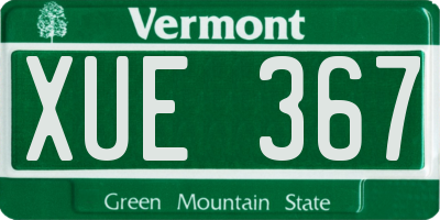 VT license plate XUE367