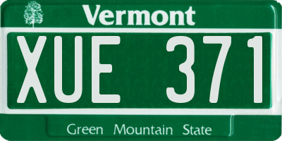 VT license plate XUE371