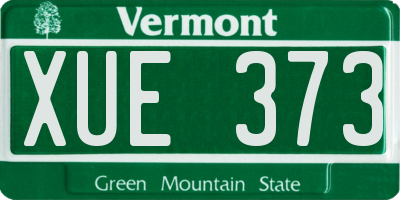 VT license plate XUE373