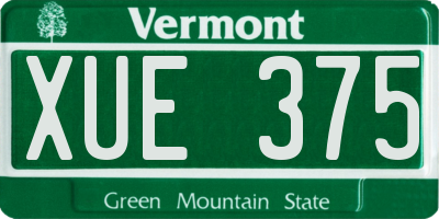 VT license plate XUE375