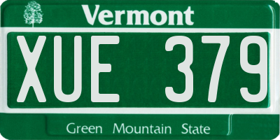 VT license plate XUE379