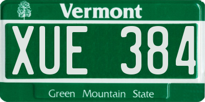 VT license plate XUE384