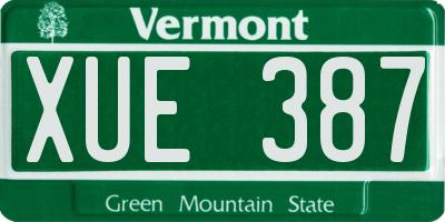 VT license plate XUE387