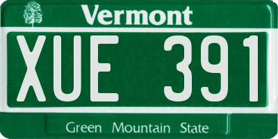VT license plate XUE391