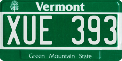 VT license plate XUE393