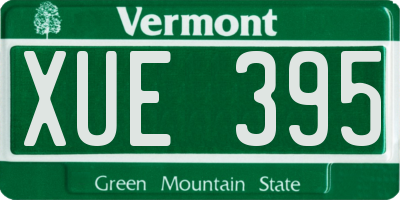 VT license plate XUE395