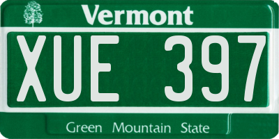 VT license plate XUE397