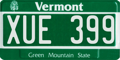VT license plate XUE399