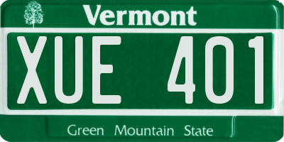 VT license plate XUE401