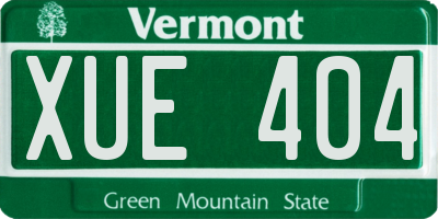VT license plate XUE404