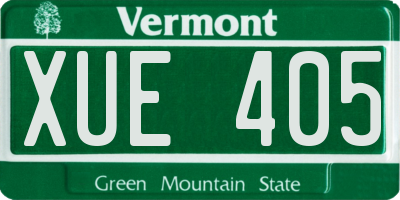 VT license plate XUE405