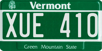VT license plate XUE410