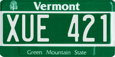 VT license plate XUE421