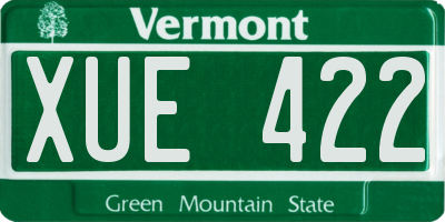VT license plate XUE422