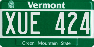 VT license plate XUE424