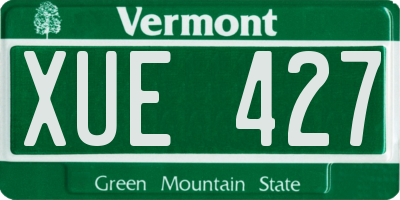 VT license plate XUE427