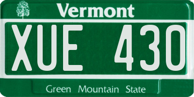 VT license plate XUE430
