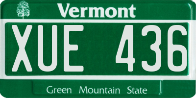 VT license plate XUE436