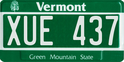 VT license plate XUE437