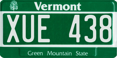 VT license plate XUE438