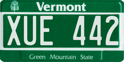VT license plate XUE442
