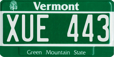 VT license plate XUE443