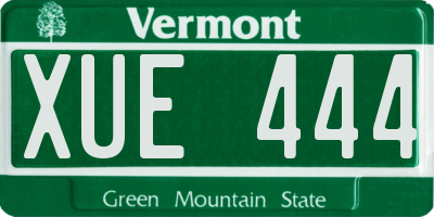 VT license plate XUE444