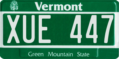 VT license plate XUE447