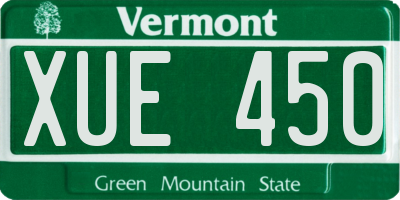 VT license plate XUE450